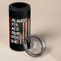 Stroke Awareness 4 in 1 Can Cooler Tumbler BEFAST Stroke Symptoms Vintage American Flag