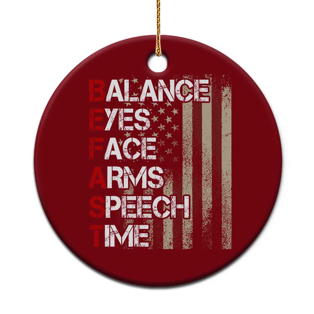 Stroke Awareness Ceramic Ornament BEFAST Stroke Symptoms Vintage American Flag
