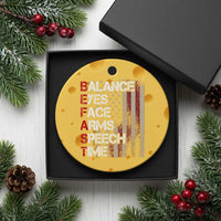 Stroke Awareness Ceramic Ornament BEFAST Stroke Symptoms Vintage American Flag