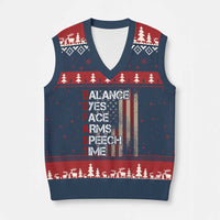 Stroke Awareness V-Neck Knit Sweater Vest BEFAST Stroke Symptoms Vintage American Flag