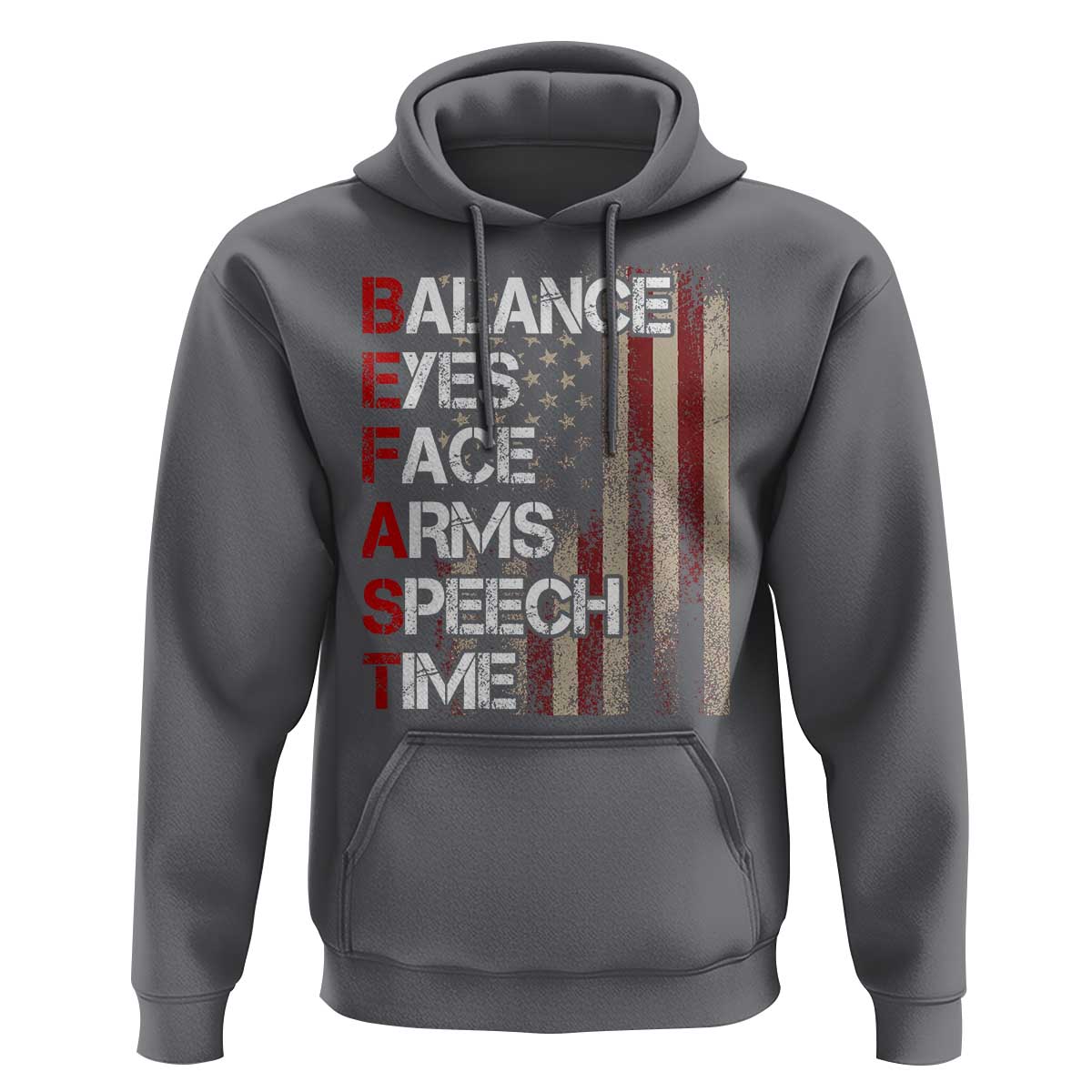 Stroke Awareness Hoodie BEFAST Stroke Symptoms Vintage American Flag
