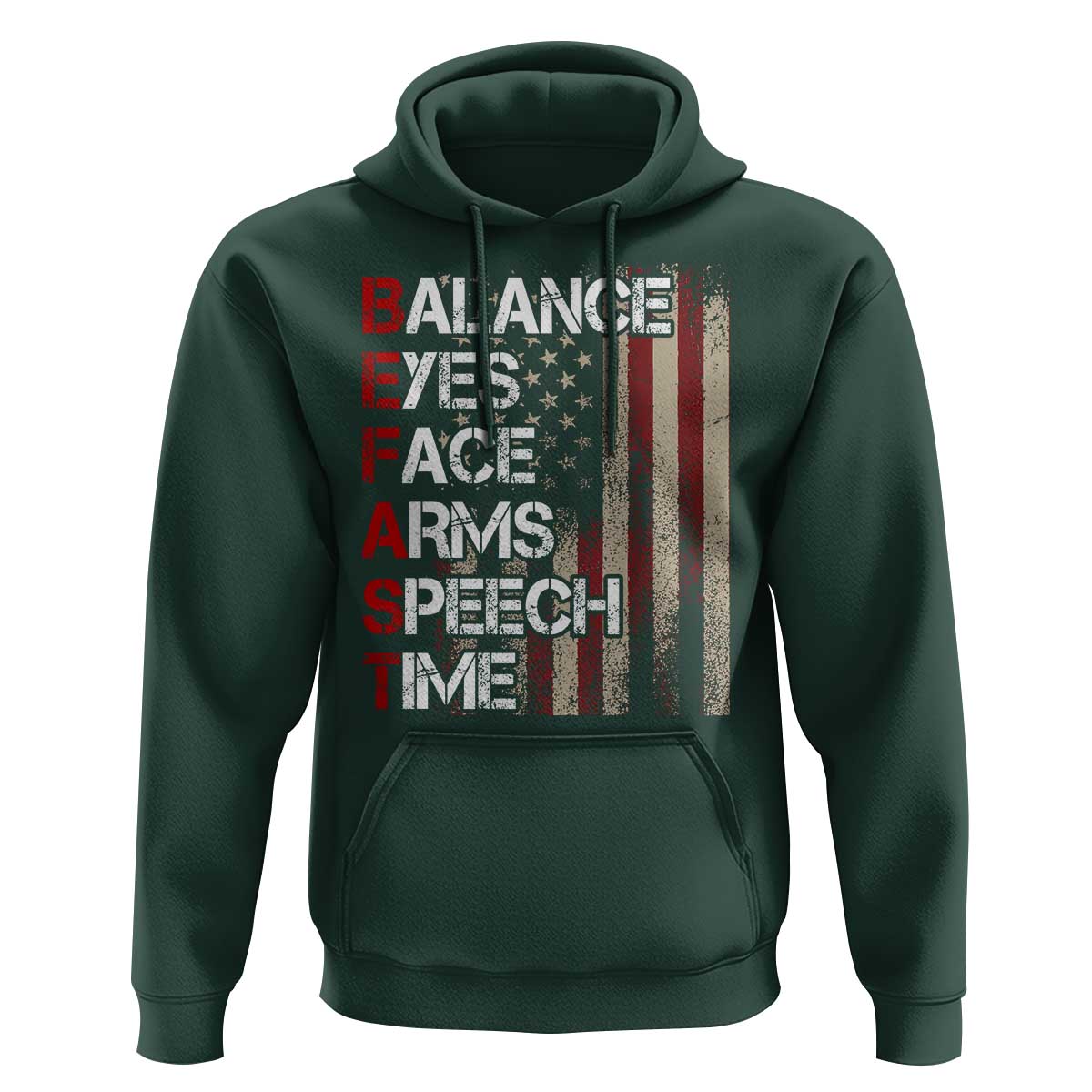 Stroke Awareness Hoodie BEFAST Stroke Symptoms Vintage American Flag