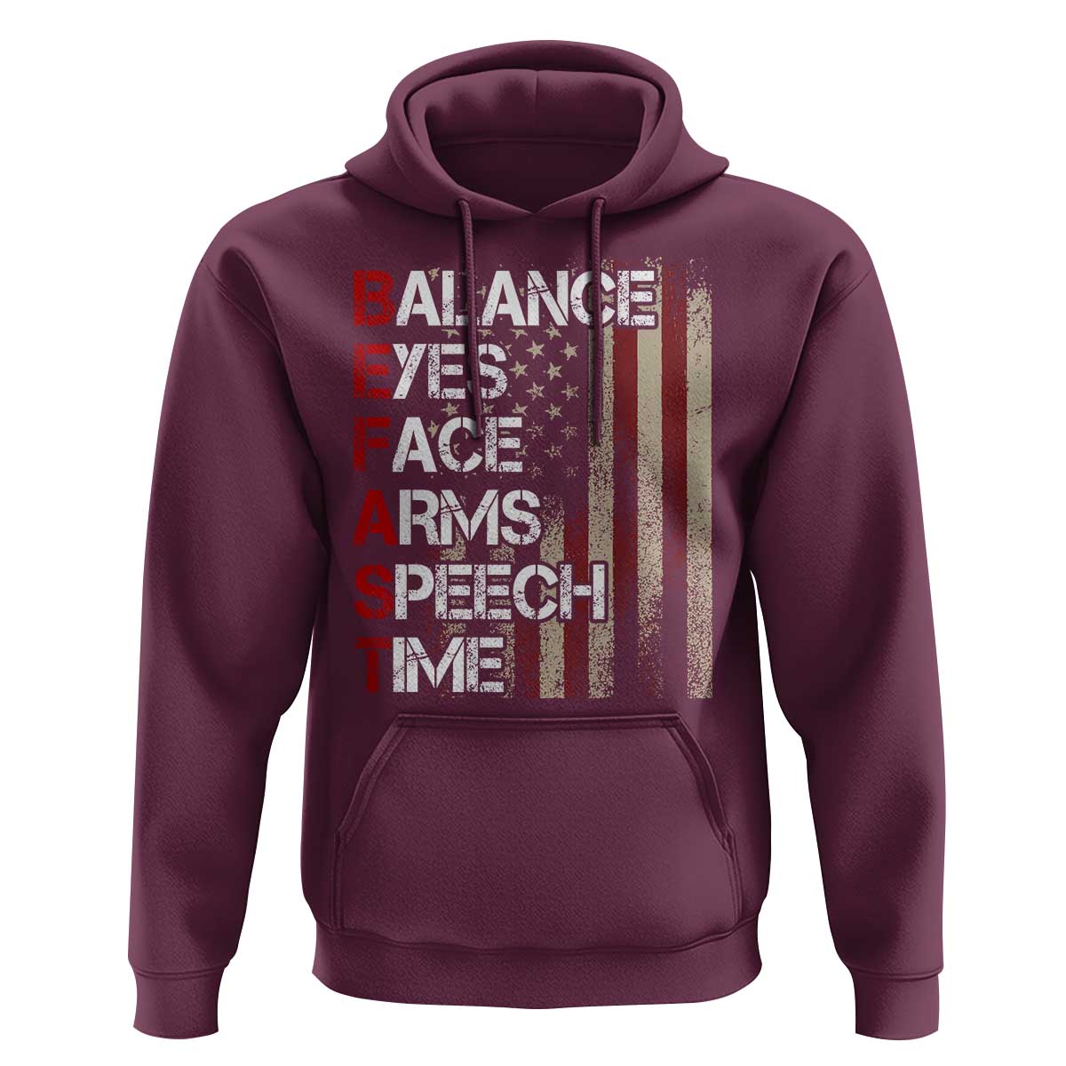 Stroke Awareness Hoodie BEFAST Stroke Symptoms Vintage American Flag