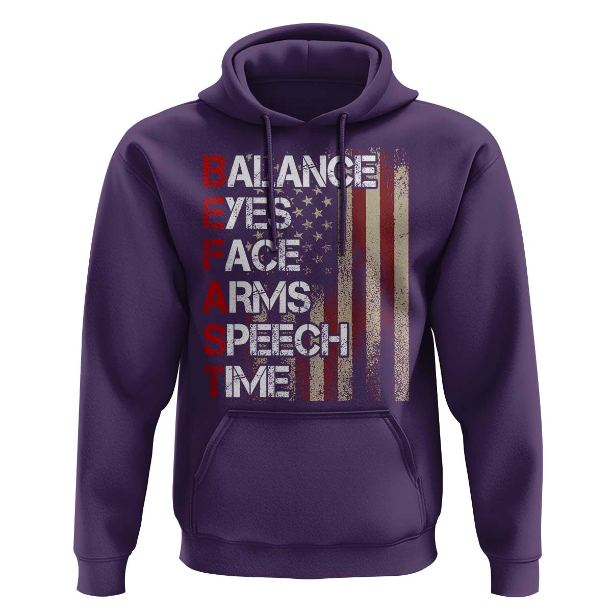 Stroke Awareness Hoodie BEFAST Stroke Symptoms Vintage American Flag
