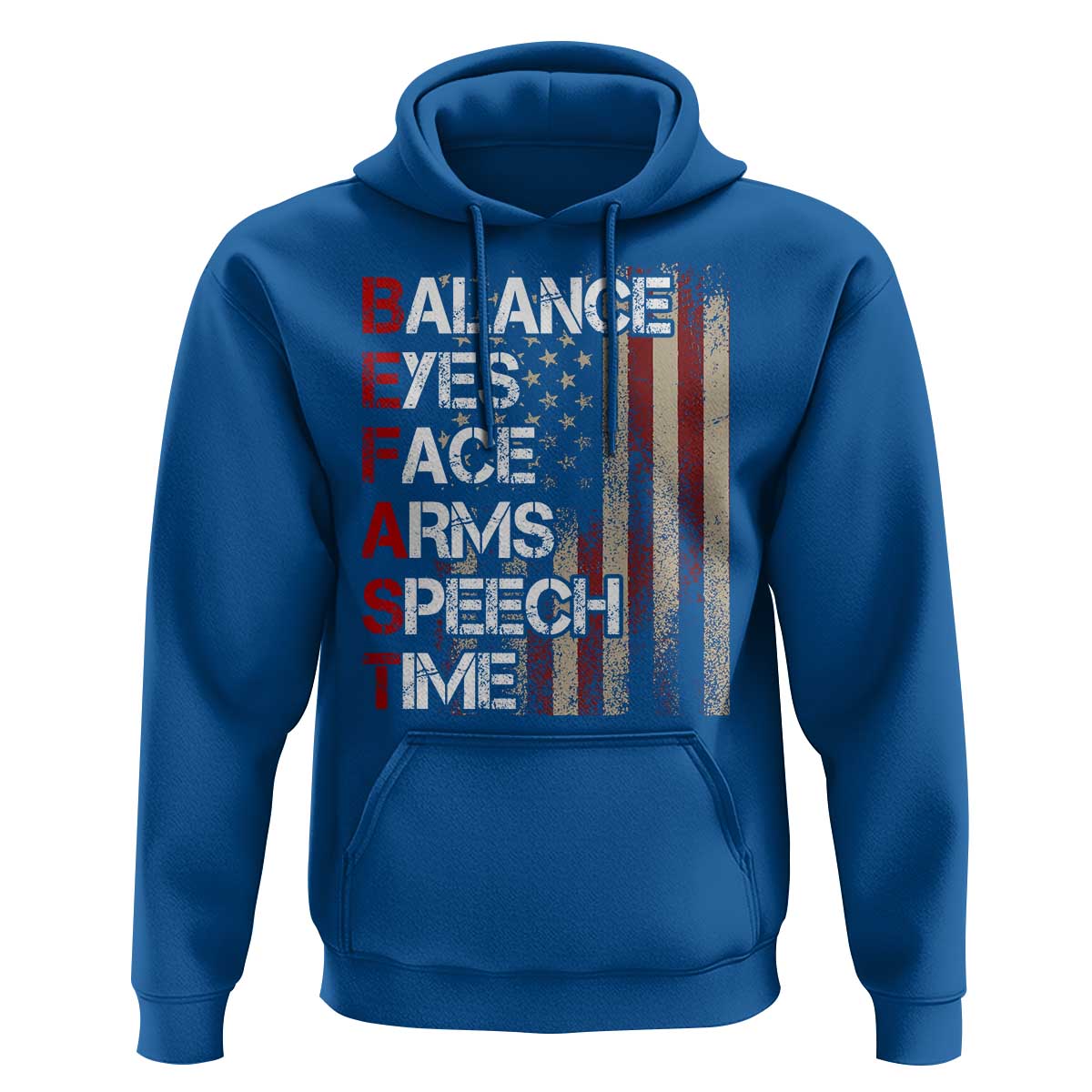 Stroke Awareness Hoodie BEFAST Stroke Symptoms Vintage American Flag