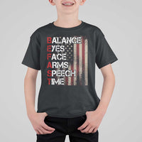 Stroke Awareness T Shirt For Kid BEFAST Stroke Symptoms Vintage American Flag