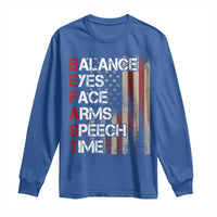 Stroke Awareness Long Sleeve Shirt BEFAST Stroke Symptoms Vintage American Flag