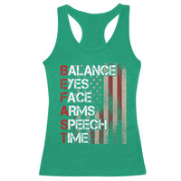 Stroke Awareness Racerback Tank Top BEFAST Stroke Symptoms Vintage American Flag