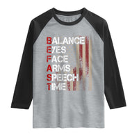 Stroke Awareness Raglan Shirt BEFAST Stroke Symptoms Vintage American Flag
