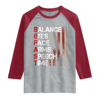 Stroke Awareness Raglan Shirt BEFAST Stroke Symptoms Vintage American Flag