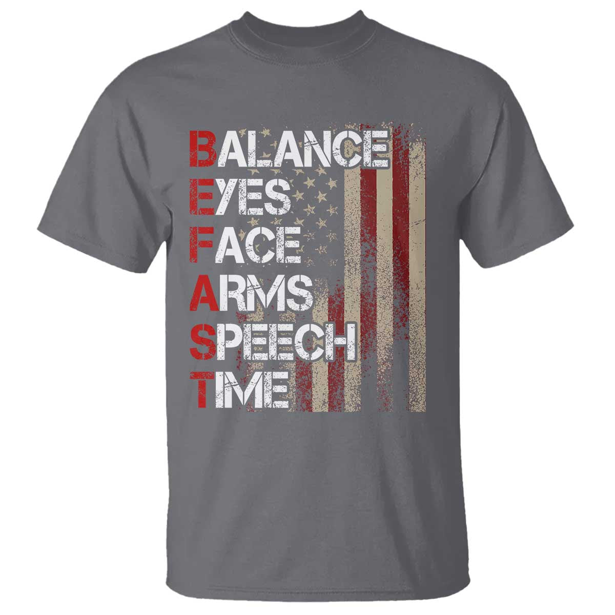 Stroke Awareness T Shirt BEFAST Stroke Symptoms Vintage American Flag