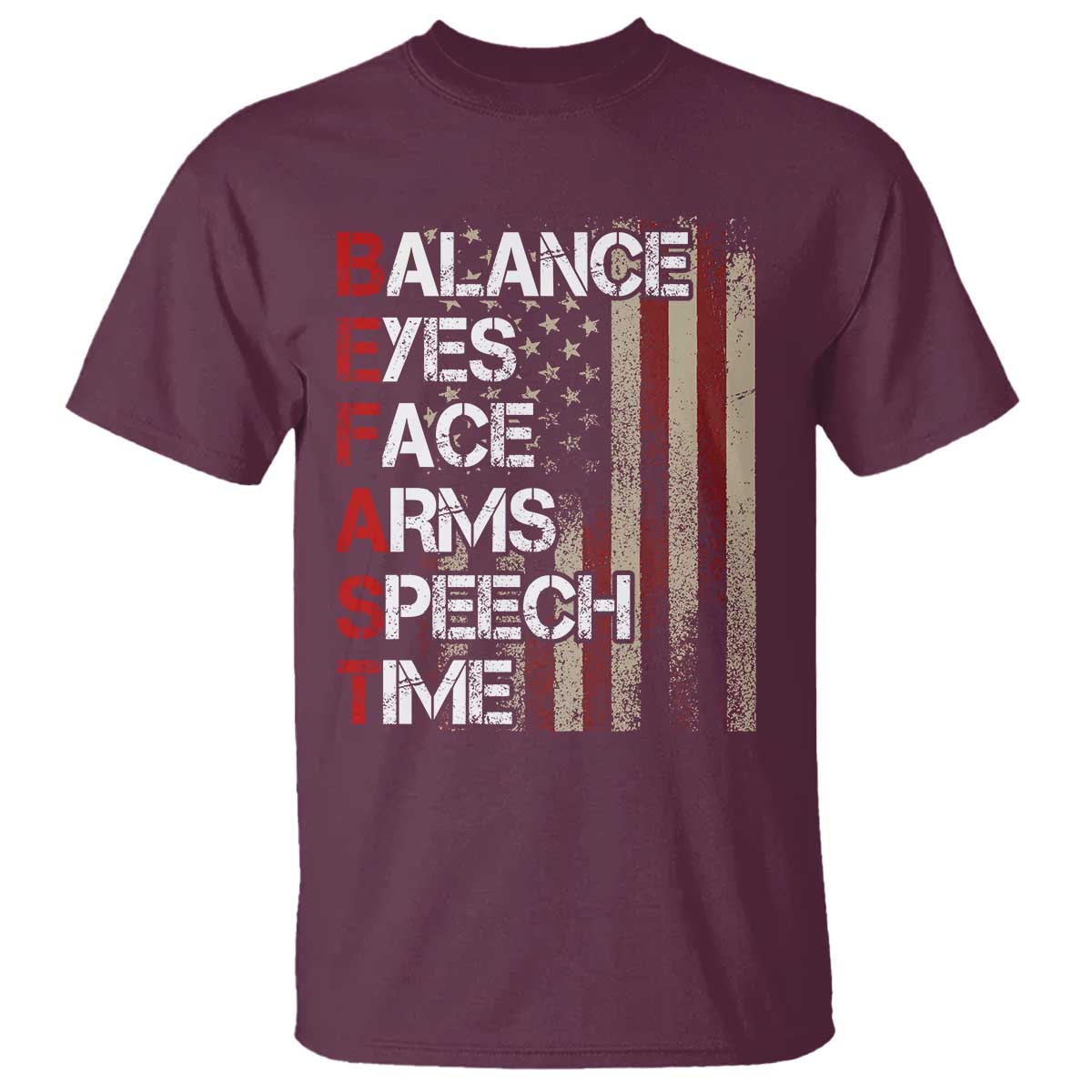 Stroke Awareness T Shirt BEFAST Stroke Symptoms Vintage American Flag