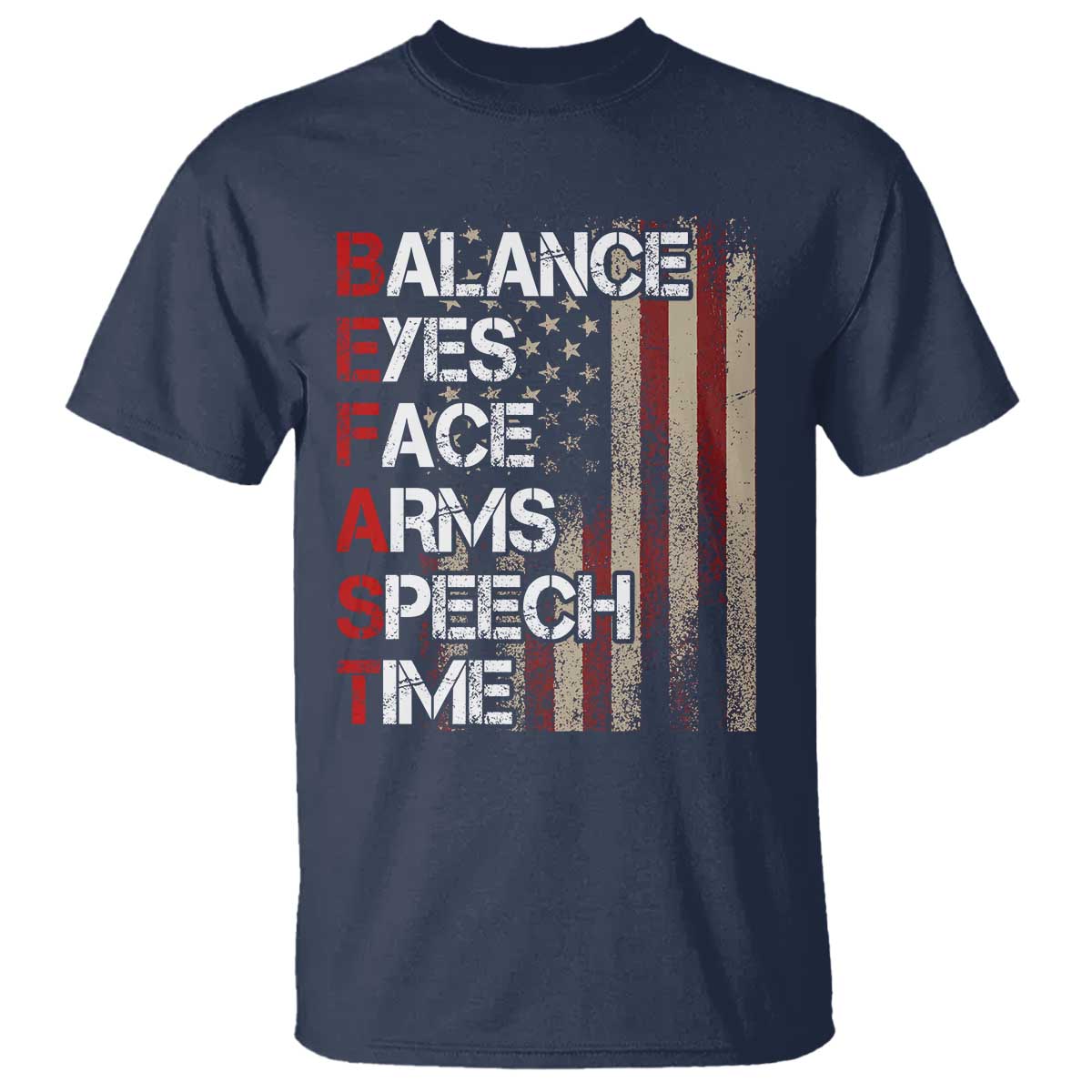 Stroke Awareness T Shirt BEFAST Stroke Symptoms Vintage American Flag