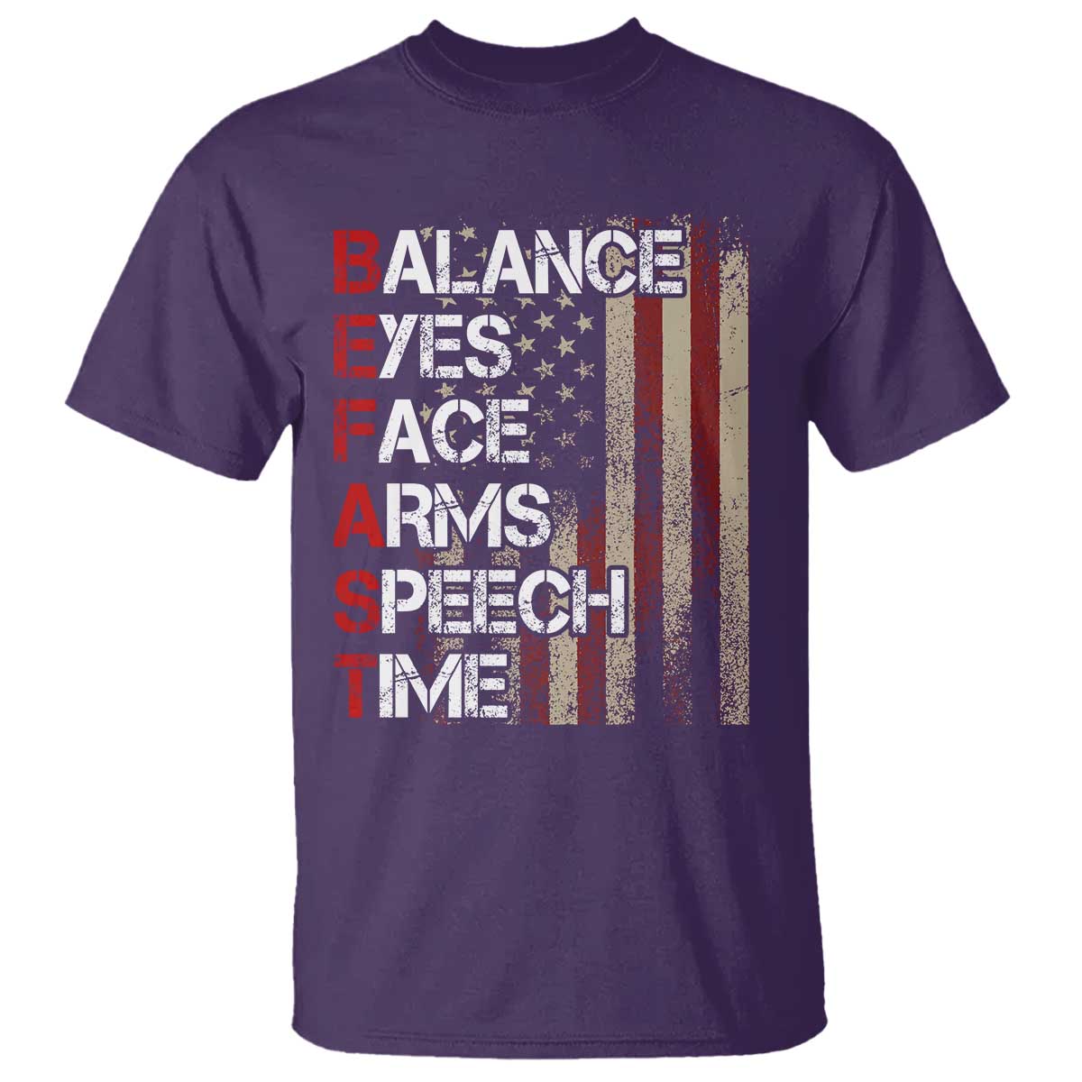Stroke Awareness T Shirt BEFAST Stroke Symptoms Vintage American Flag