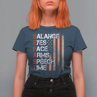 Stroke Awareness T Shirt For Women BEFAST Stroke Symptoms Vintage American Flag