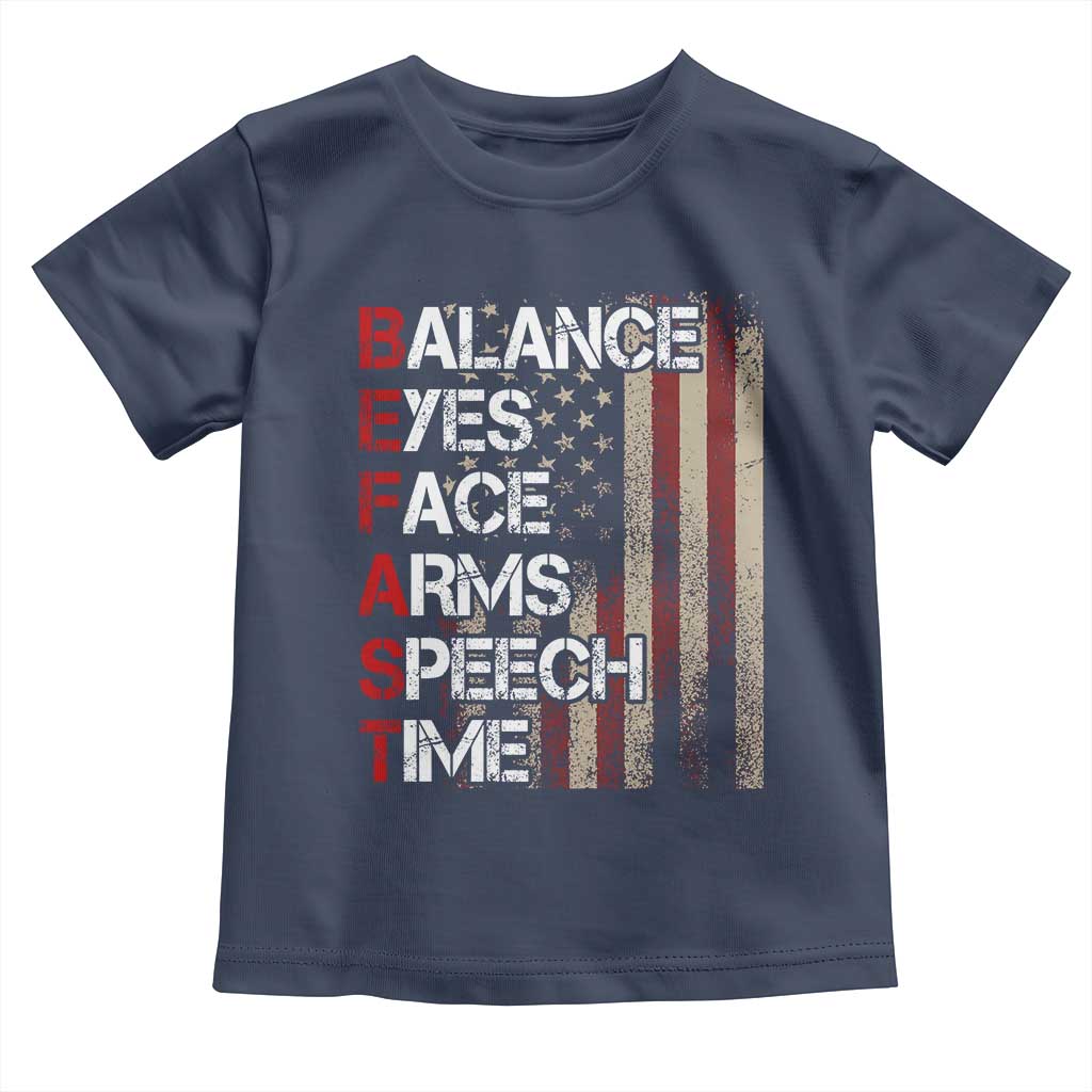 Stroke Awareness Toddler T Shirt BEFAST Stroke Symptoms Vintage American Flag