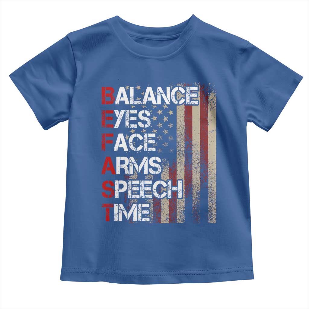 Stroke Awareness Toddler T Shirt BEFAST Stroke Symptoms Vintage American Flag