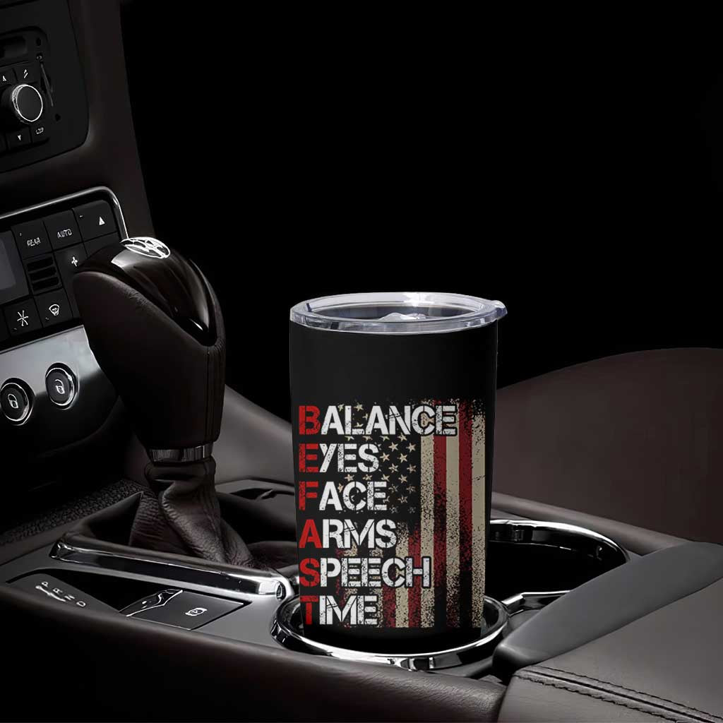 Stroke Awareness Tumbler Cup BEFAST Stroke Symptoms Vintage American Flag