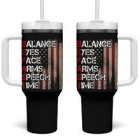 Stroke Awareness Tumbler With Handle BEFAST Stroke Symptoms Vintage American Flag