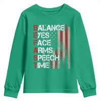Stroke Awareness Youth Sweatshirt BEFAST Stroke Symptoms Vintage American Flag