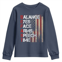 Stroke Awareness Youth Sweatshirt BEFAST Stroke Symptoms Vintage American Flag