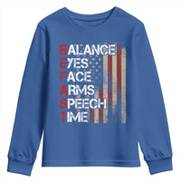 Stroke Awareness Youth Sweatshirt BEFAST Stroke Symptoms Vintage American Flag