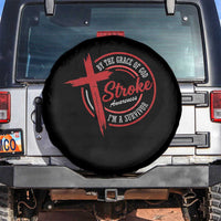 By The Grace Of God I'm A Survivor Stroke Awareness Spare Tire Cover