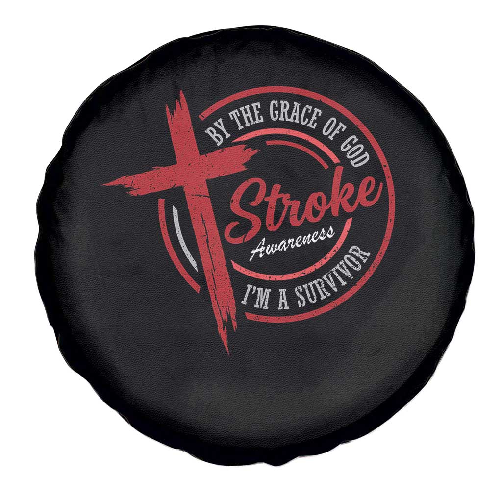 By The Grace Of God I'm A Survivor Stroke Awareness Spare Tire Cover