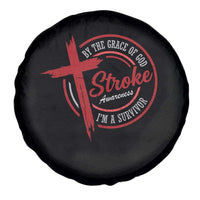 By The Grace Of God I'm A Survivor Stroke Awareness Spare Tire Cover