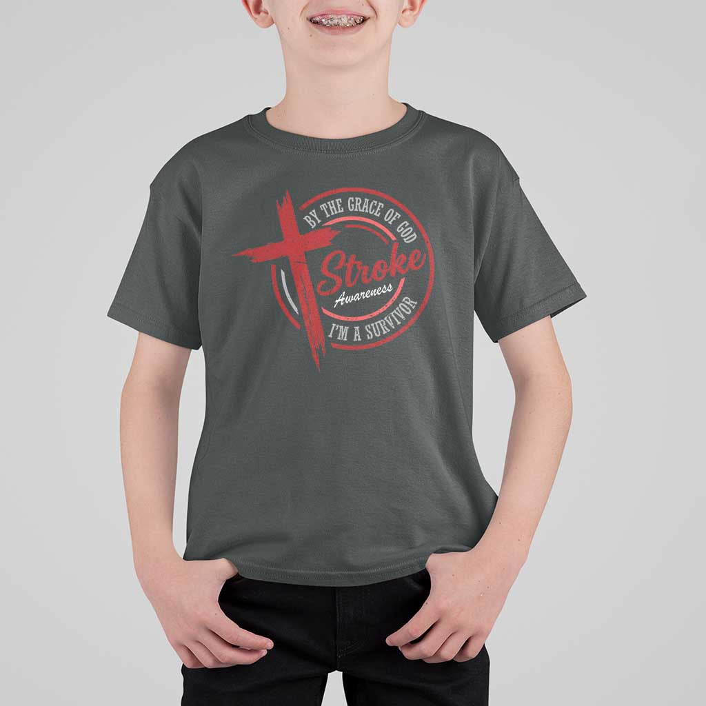 By The Grace Of God I'm A Survivor Stroke Awareness T Shirt For Kid
