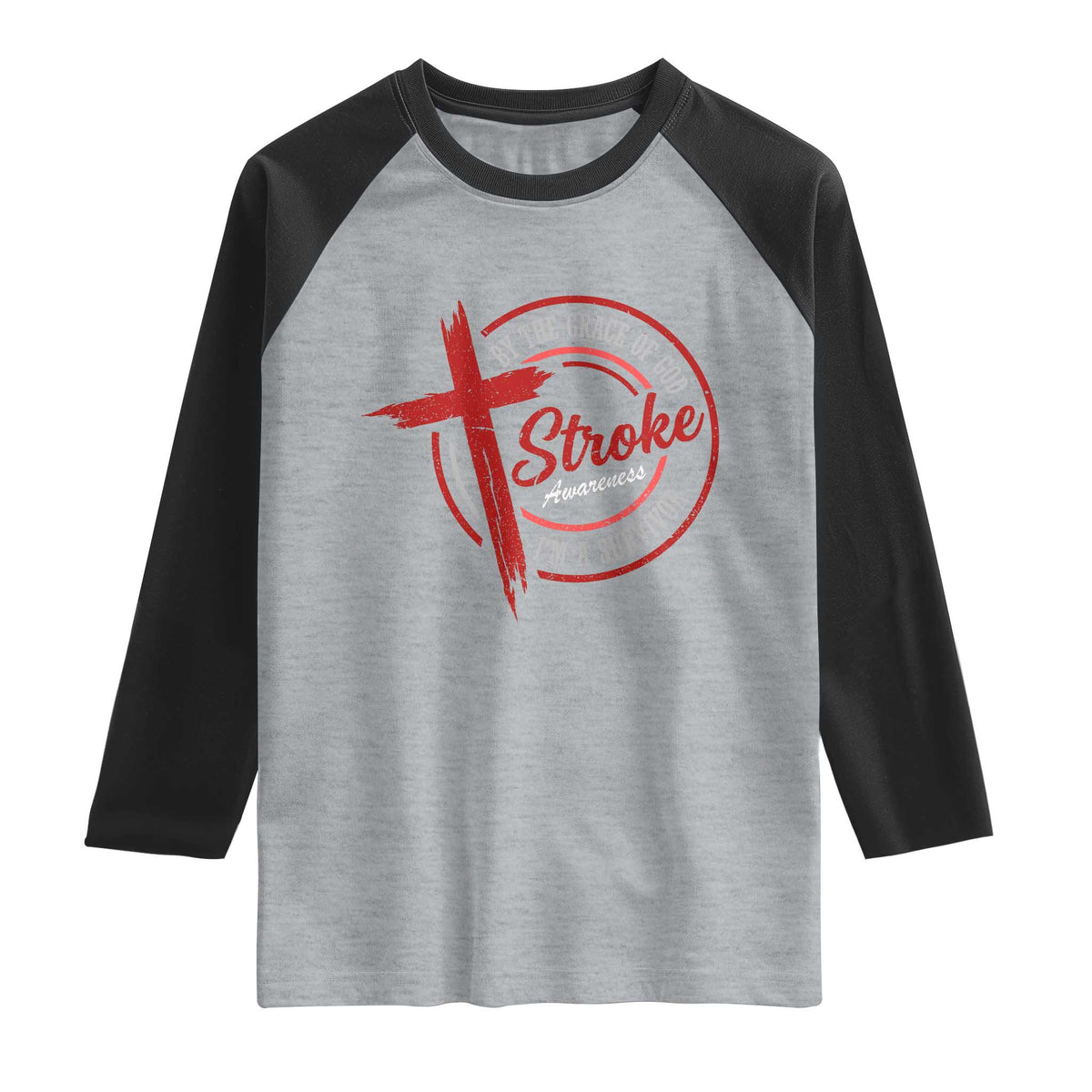By The Grace Of God I'm A Survivor Stroke Awareness Raglan Shirt