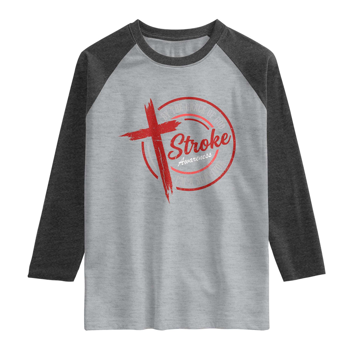 By The Grace Of God I'm A Survivor Stroke Awareness Raglan Shirt