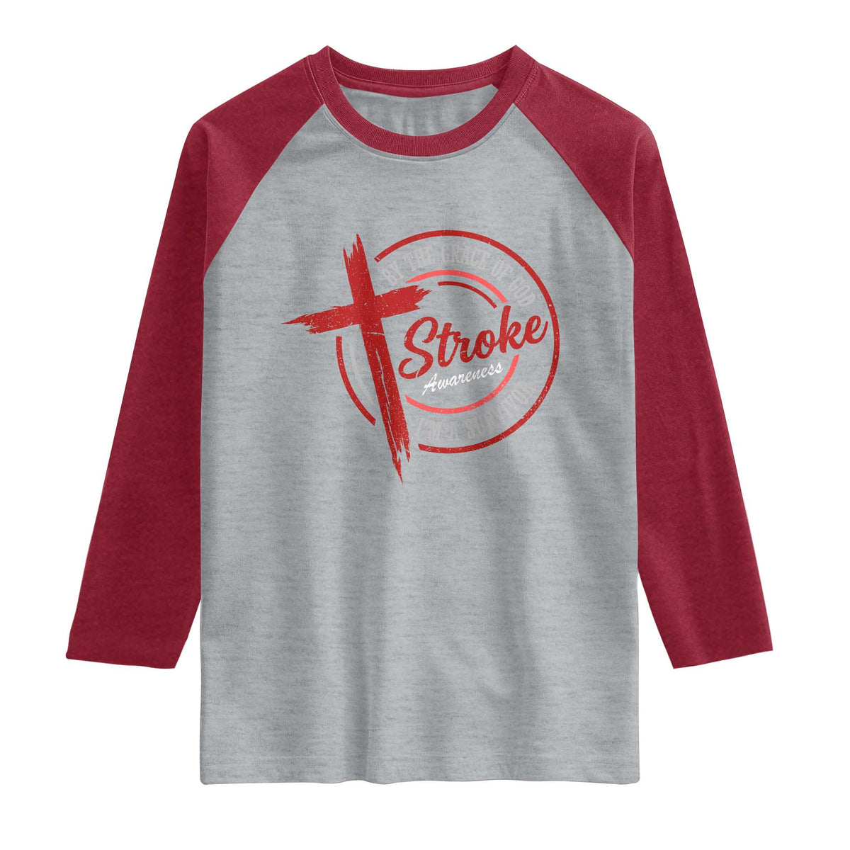 By The Grace Of God I'm A Survivor Stroke Awareness Raglan Shirt