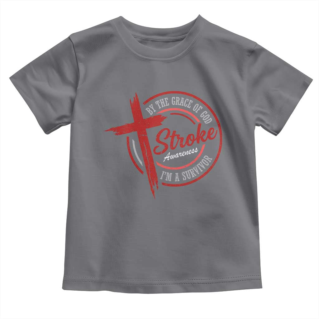 By The Grace Of God I'm A Survivor Stroke Awareness Toddler T Shirt