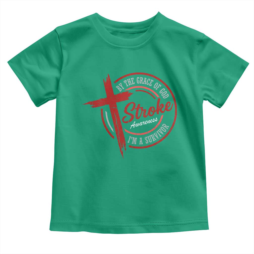 By The Grace Of God I'm A Survivor Stroke Awareness Toddler T Shirt