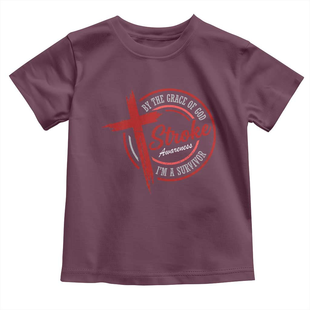By The Grace Of God I'm A Survivor Stroke Awareness Toddler T Shirt