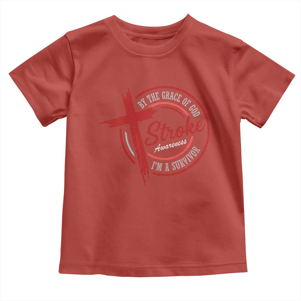 By The Grace Of God I'm A Survivor Stroke Awareness Toddler T Shirt