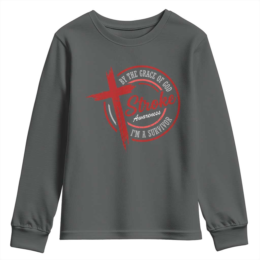 By The Grace Of God I'm A Survivor Stroke Awareness Youth Sweatshirt