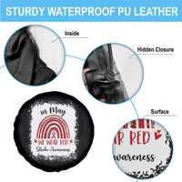 In May We Wear Red Stroke Awareness Spare Tire Cover Bleach Effect