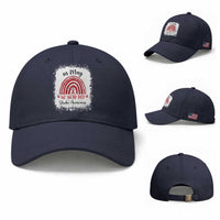 In May We Wear Red Stroke Awareness Baseball Cap Bleach Effect