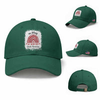 In May We Wear Red Stroke Awareness Baseball Cap Bleach Effect