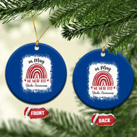 In May We Wear Red Stroke Awareness Ceramic Ornament Bleach Effect