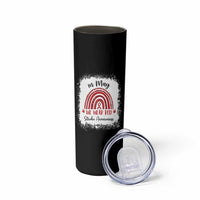 In May We Wear Red Stroke Awareness Skinny Tumbler Bleach Effect