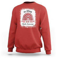 In May We Wear Red Stroke Awareness Sweatshirt Bleach Effect