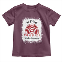 In May We Wear Red Stroke Awareness Toddler T Shirt Bleach Effect