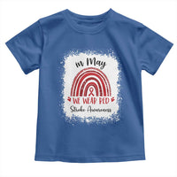 In May We Wear Red Stroke Awareness Toddler T Shirt Bleach Effect