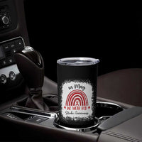 In May We Wear Red Stroke Awareness Tumbler Cup Bleach Effect