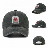 In May We Wear Red Stroke Awareness Washed Cotton Baseball Cap Bleach Effect