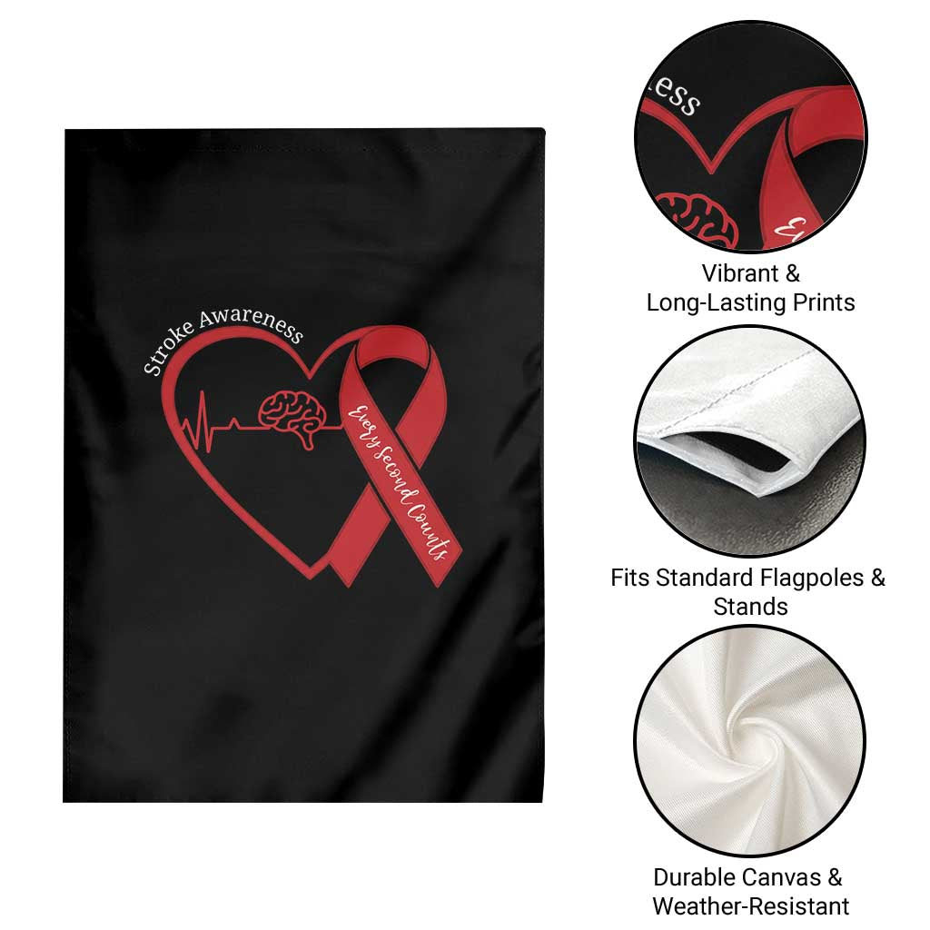 Stroke Awareness Garden Flag Stroke Survivor Warrior Brain Attack