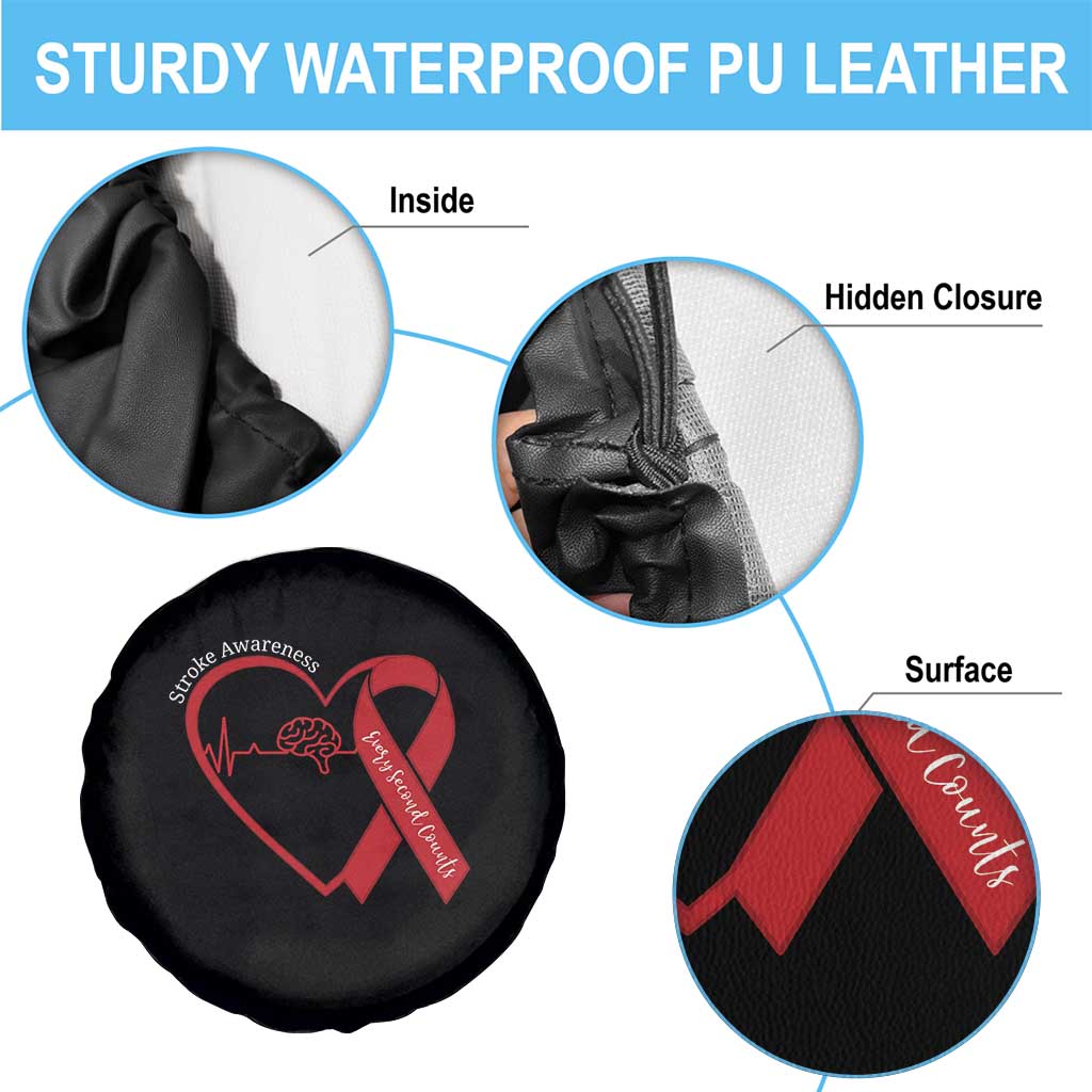 Stroke Awareness Spare Tire Cover Stroke Survivor Warrior Brain Attack